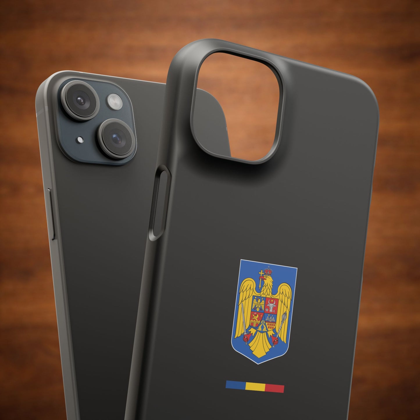 Husă cu stema României (color) și tricolor