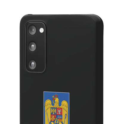 Husă rigidă neagră - Stema României color
