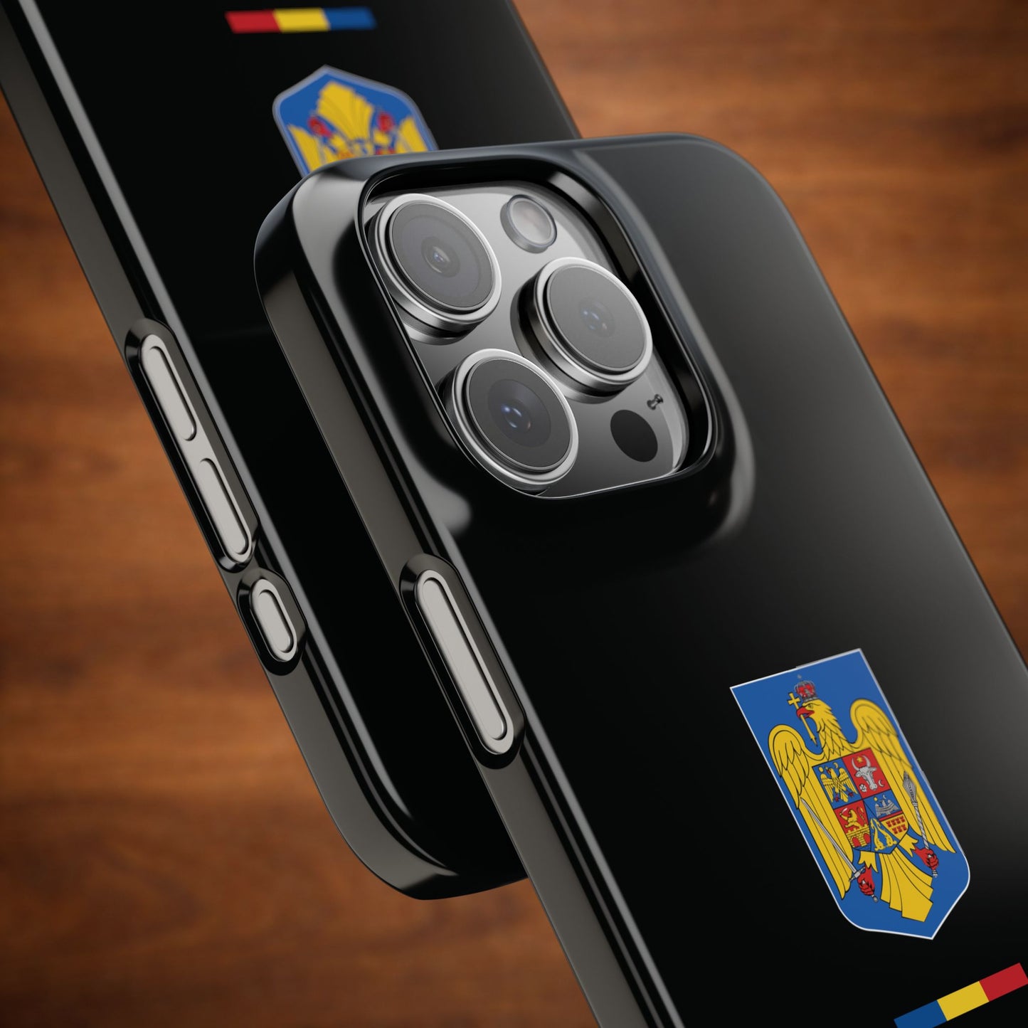 Husă cu stema României (color) și tricolor