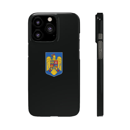 Husă rigidă neagră - Stema României color