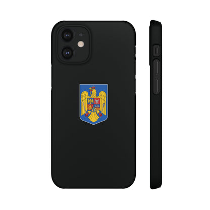 Husă rigidă neagră - Stema României color