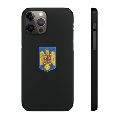 Husă rigidă neagră - Stema României color
