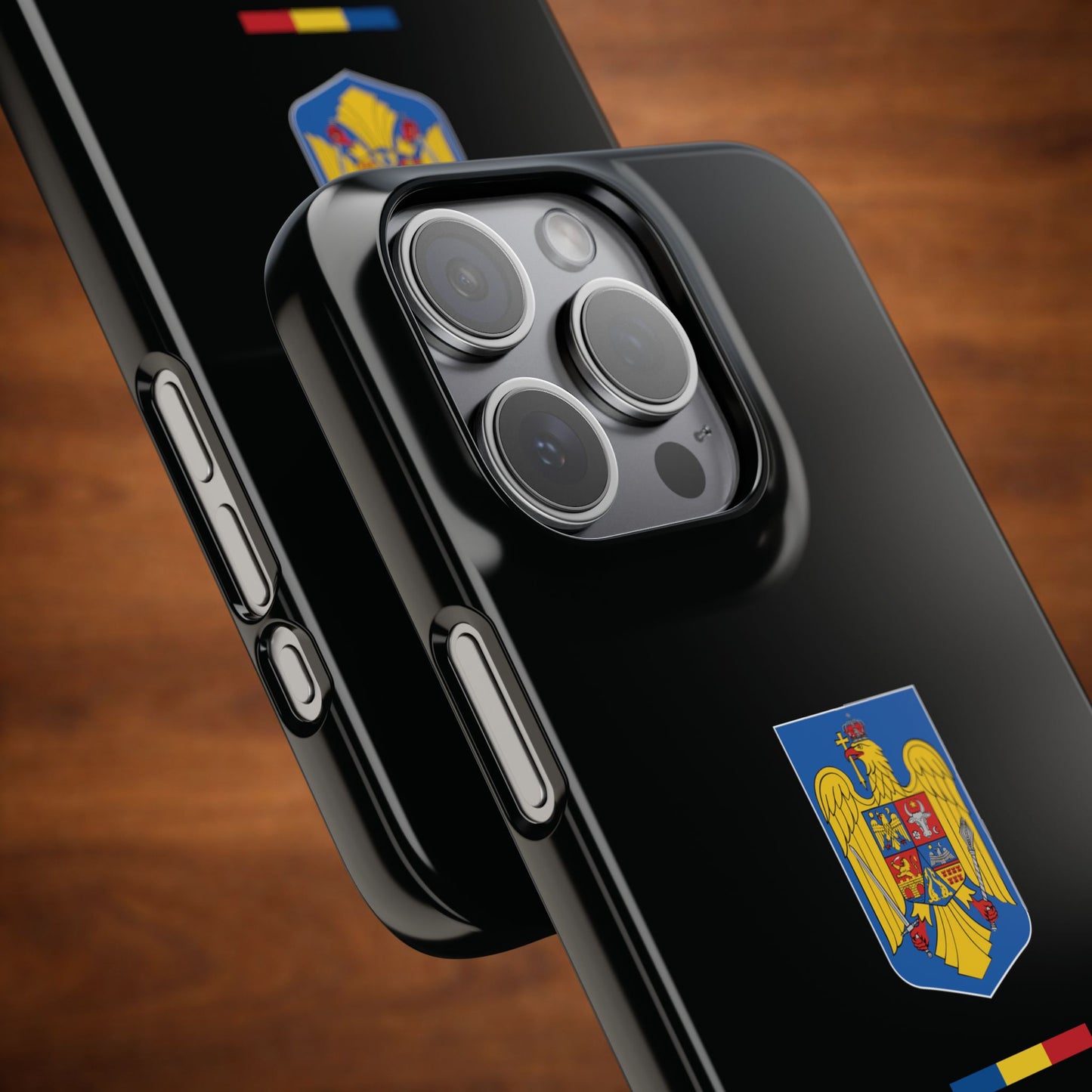 Husă cu stema României (color) și tricolor