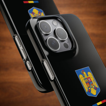 Husă cu stema României (color) și tricolor