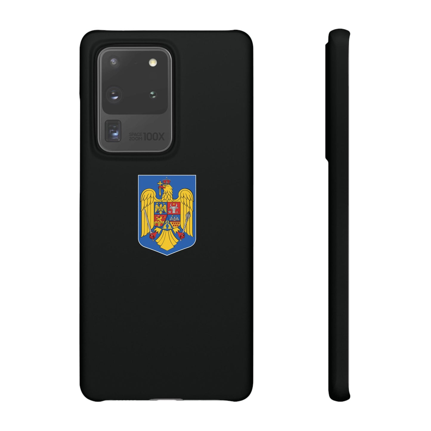 Husă rigidă neagră - Stema României color