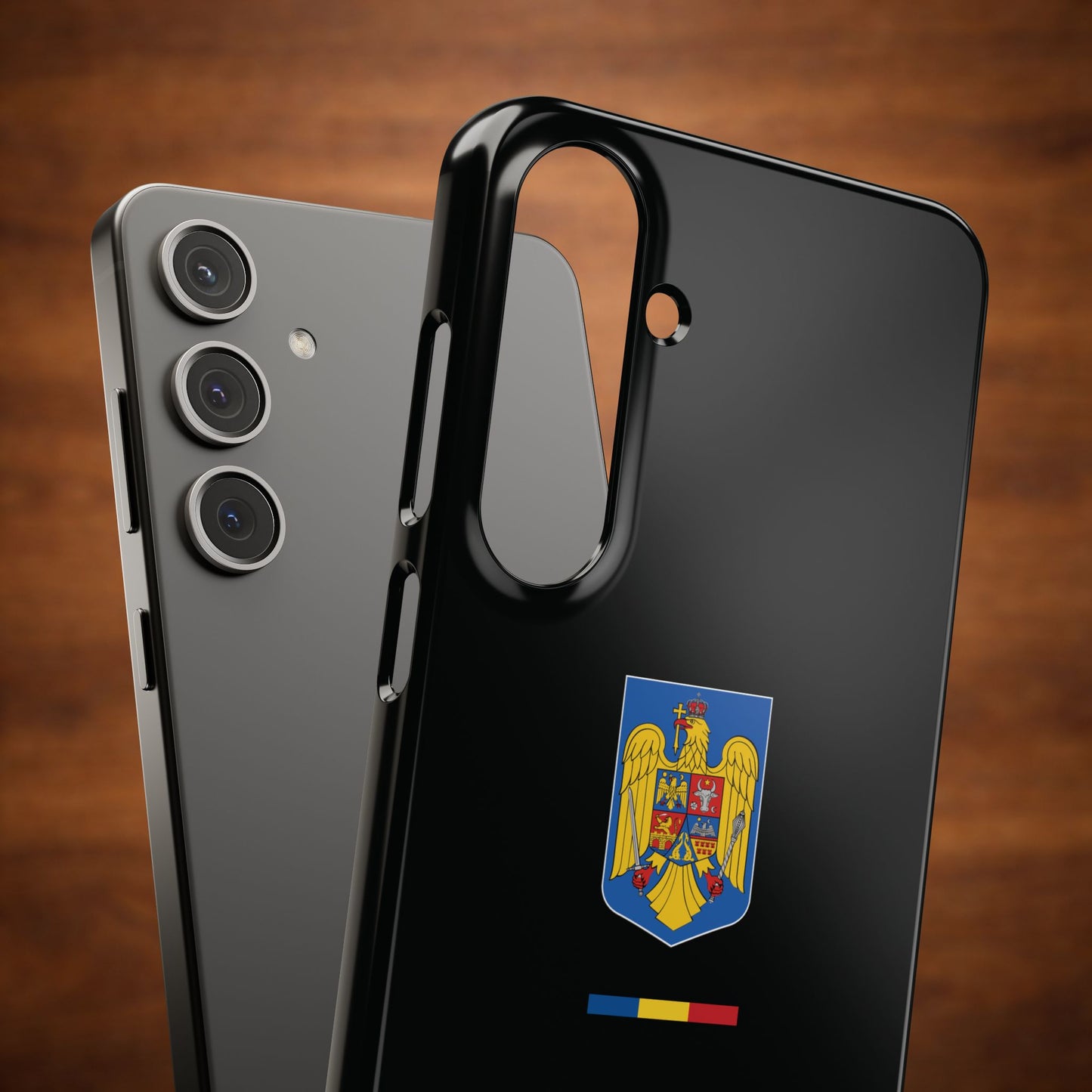 Husă cu stema României (color) și tricolor