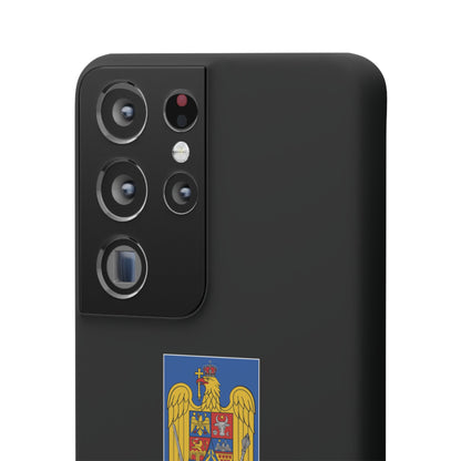 Husă rigidă neagră - Stema României color
