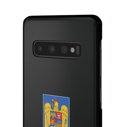 Husă rigidă neagră - Stema României color
