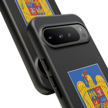 Husă rigidă neagră - Stema color și Tricolor România