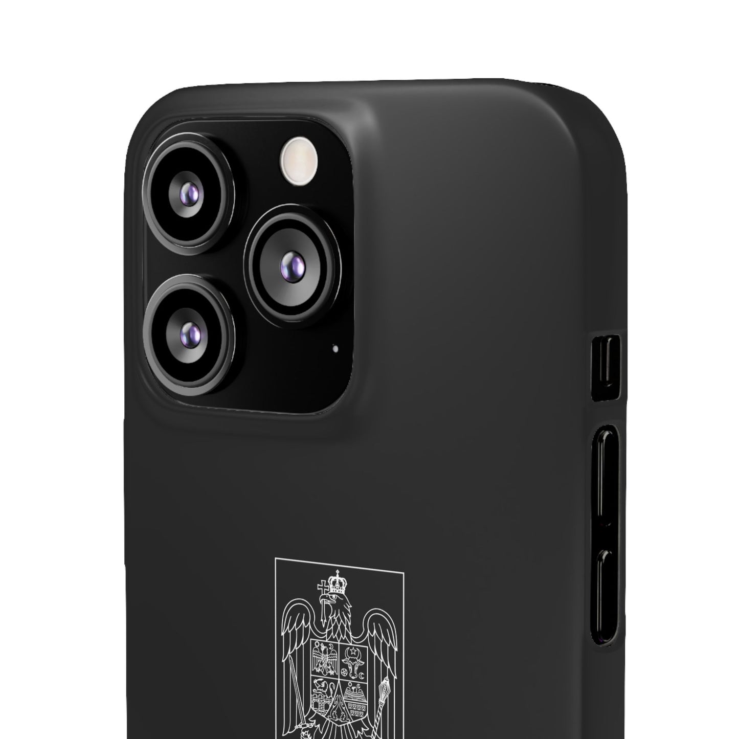 Husă neagră cu stema României (contru alb)