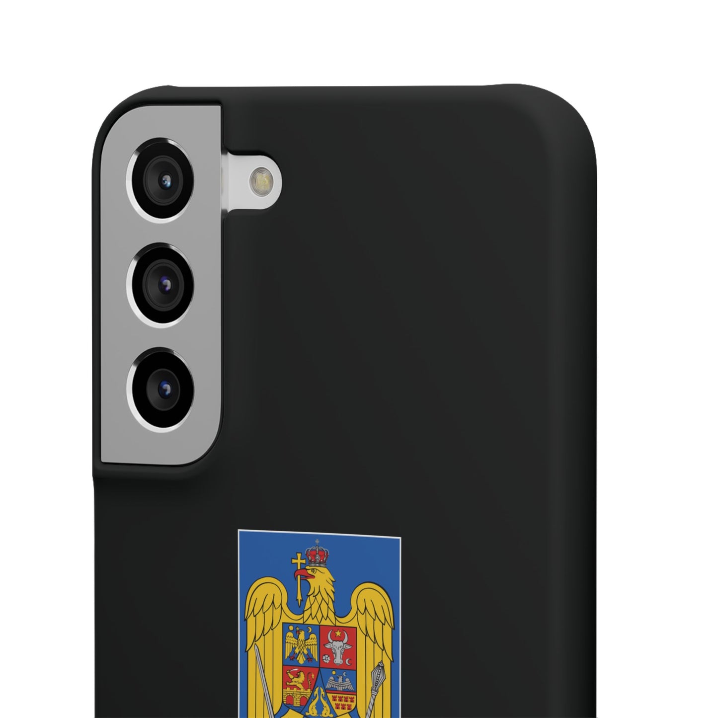 Husă rigidă neagră - Stema României color