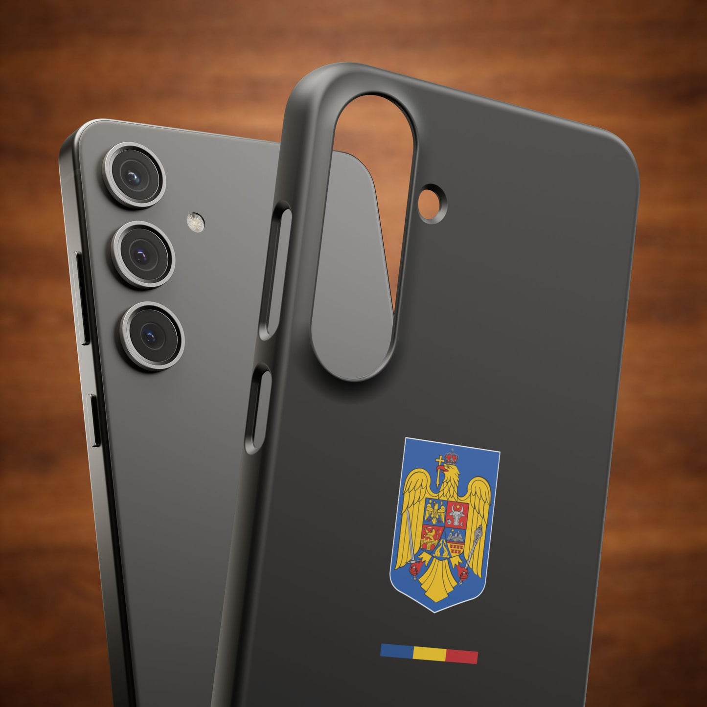 Husă cu stema României (color) și tricolor