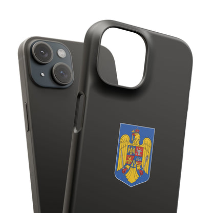 Husă rigidă neagră - Stema României color