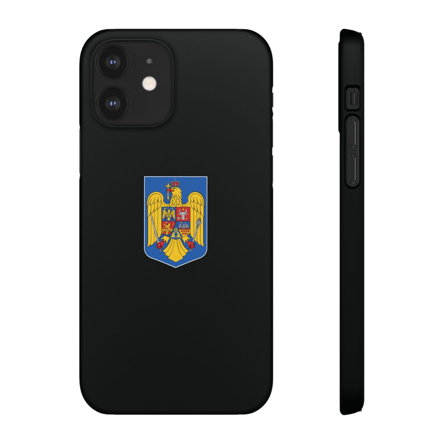 Husă rigidă neagră - Stema României color