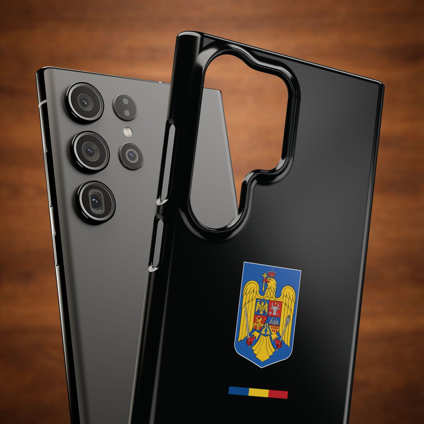 Husă cu stema României (color) și tricolor