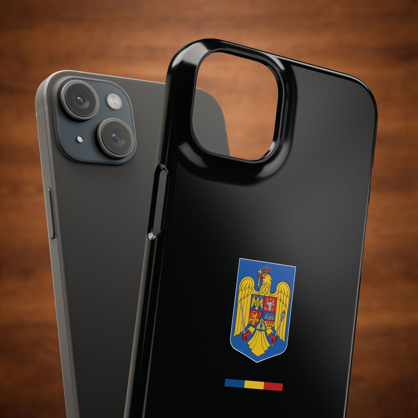 Husă cu stema României (color) și tricolor