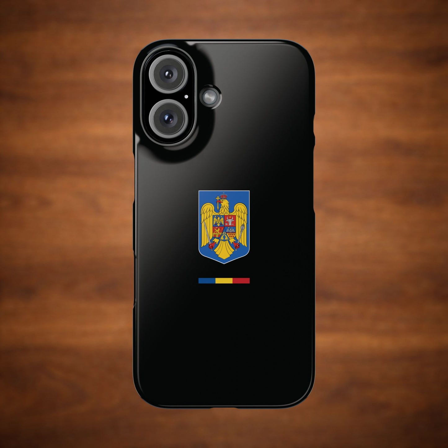 Husă cu stema României (color) și tricolor