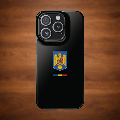 Husă cu stema României (color) și tricolor